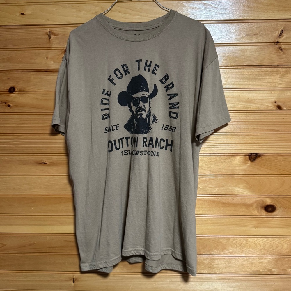 Yellowstone Ride for the Brand Dutton Ranch Tan Tee XL